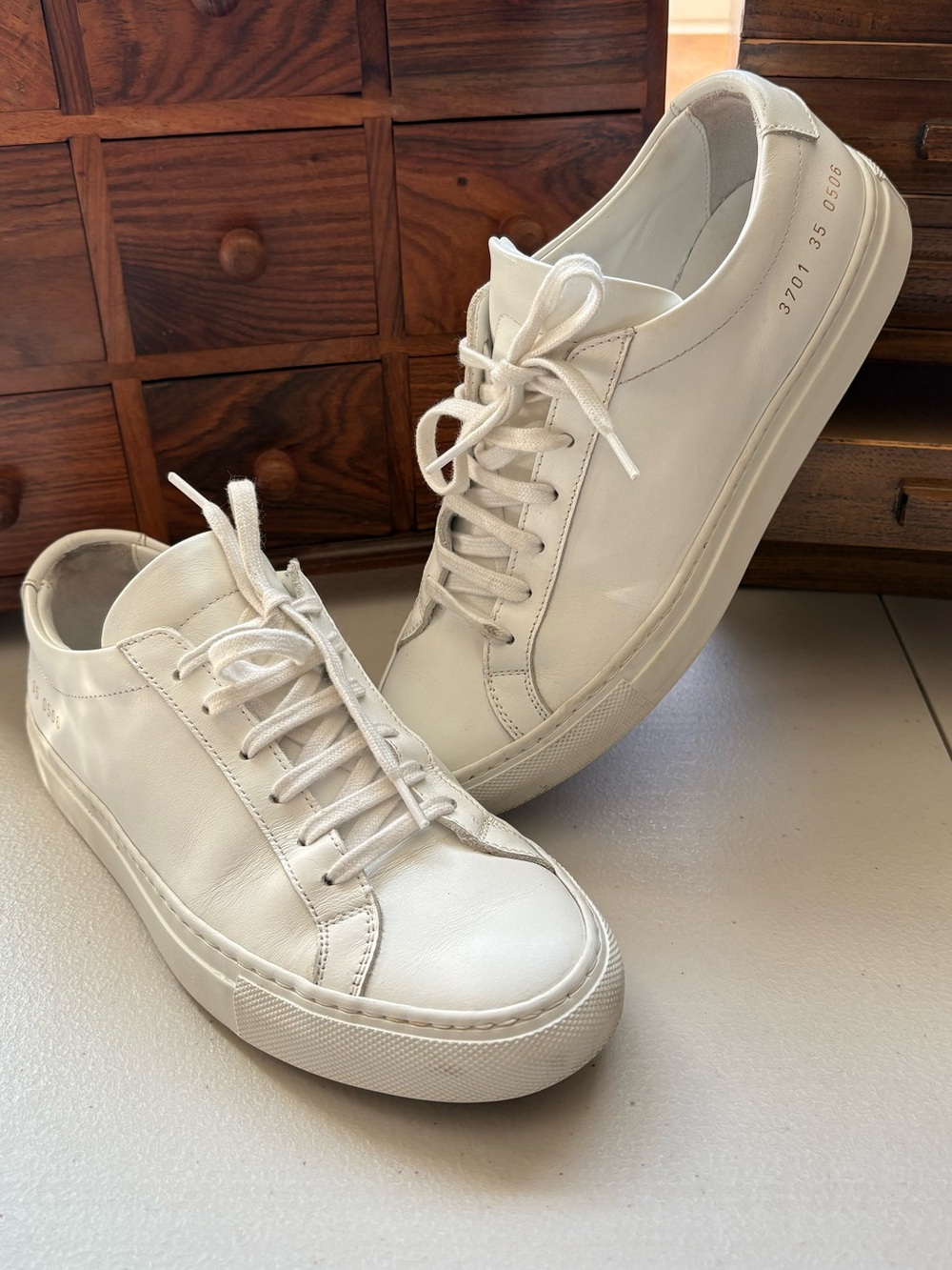 Common Projects Women's Original Achilles Leather Low-Top Sneakers size 35 /us 5